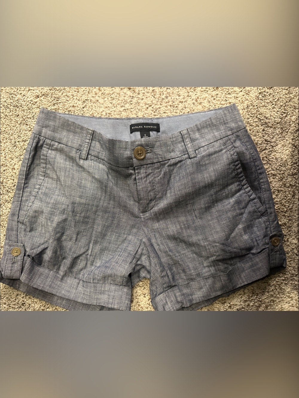 Banana Republic Heather Blue Chambray Shorts